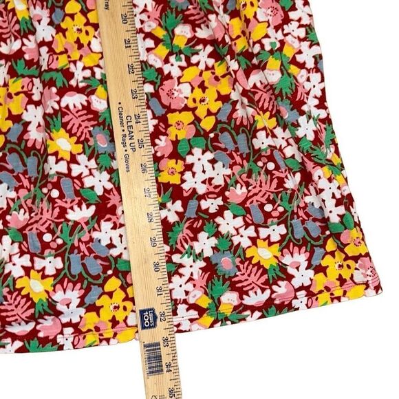 TOAD & CO GEMINA SLEEVELESS DRESS sz M in brick red garden print shirted tube - Picture 5 of 8